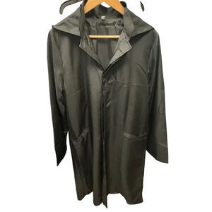 Black‎ Hooded Trench Raincoat Lightweight Weight Women's Small